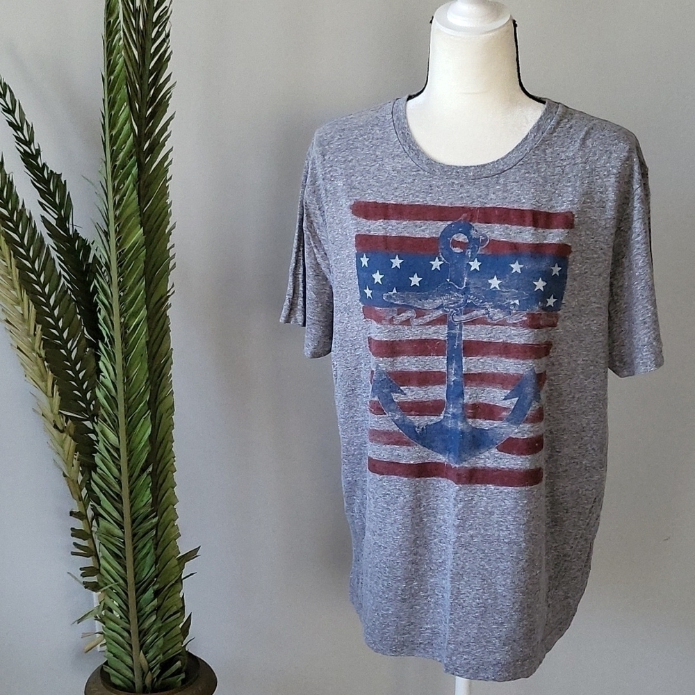 Sonoma Heather Gray Tee with Nautical and Patriotic Graphics